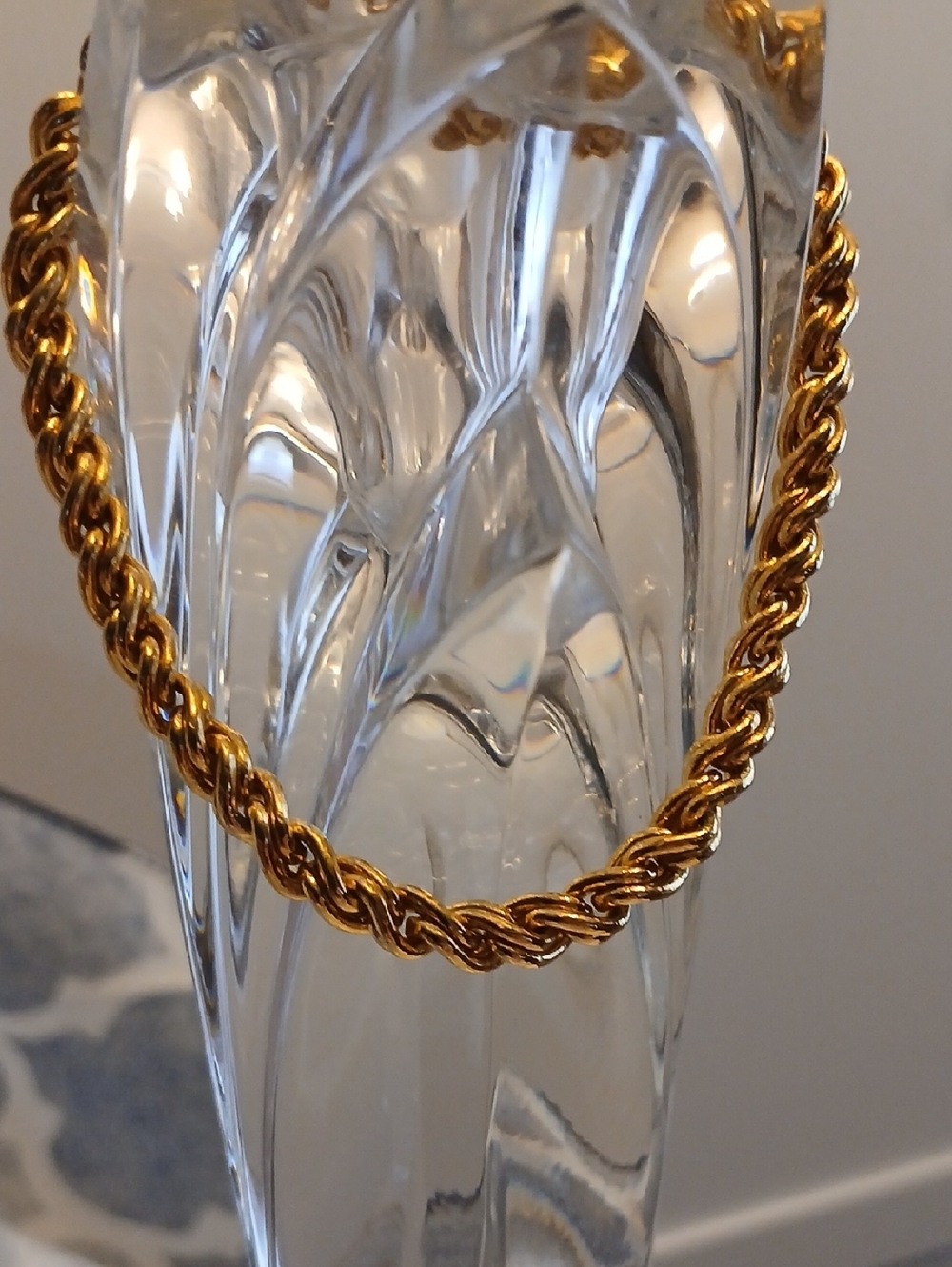 Christian Dior Gold Plated Spiral Chain Bracelet 7.25 C O A - Picture 7 of 12